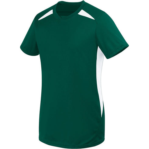 Russell Athletic Ladies Hawk Jersey (322872), Color 'Forest/White'